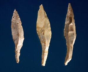 Tre pilespidser (flint) af Prehistoric